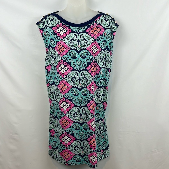 Lilly Pulitzer Robin Blue Pink Short Sleeve Behind The Gate Prima Cotton Size XS - Picture 3 of 11